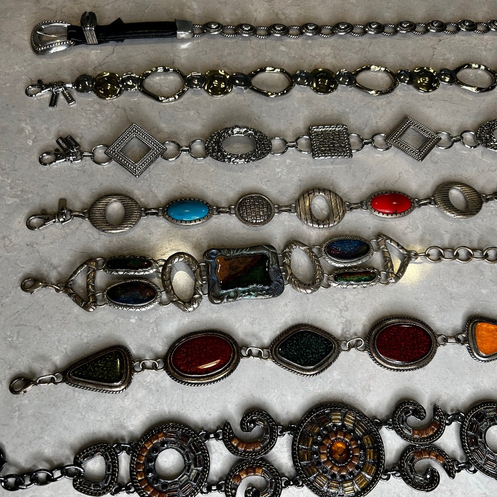 Seven beautiful different style belts